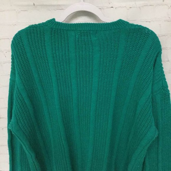 Vintage 90s Men's Sweater Knit American Weekend Teal Green Size XL - Picture 6 of 12